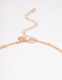 Gold Beaded Double Row Evil & Star Necklace - link has visual effect only