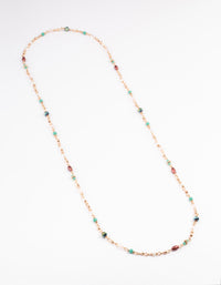 Gold Mixed Facet Beaded Long Necklace - link has visual effect only