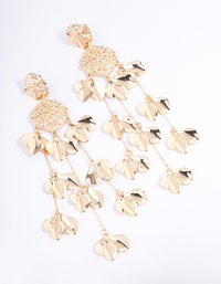 Gold Molten Statement Petal Drop Earrings - link has visual effect only