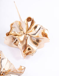 Gold Frosted Flower Drop Earrings - link has visual effect only