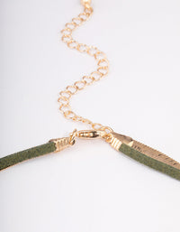 Gold Double Row Organic Pendant Necklace - link has visual effect only