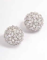 Rhodium Dome Sparkle Earrings - link has visual effect only