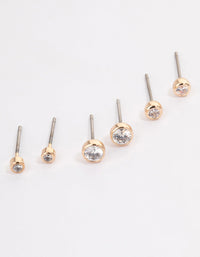 Gold Outline Stud Earrings Pack - link has visual effect only