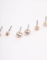 Gold Outline Stud Earrings Pack - link has visual effect only