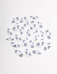 White Flower Press On Nails - link has visual effect only