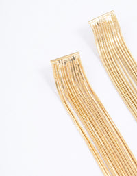 Gold Plated Box Chain Waterfall Drop Earrings - link has visual effect only