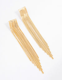 Gold Plated Box Chain Waterfall Drop Earrings - link has visual effect only