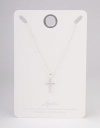 Silver Plated Cubic Zirconia Pave Cross Necklace - link has visual effect only