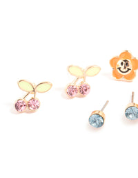 Pastel Enamel Charm Earrings 4-Pack - link has visual effect only