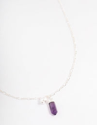 Silver Amethyst & Pearl Necklace - link has visual effect only