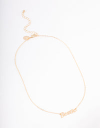 Gold Bestie Script Necklace - link has visual effect only