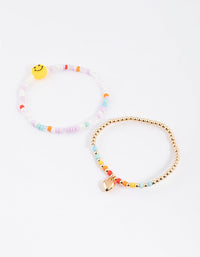 Gold Rainbow Smiley Bracelet Pack - link has visual effect only