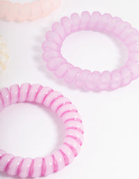 Pink Coil Hair Tie 4-Pack - link has visual effect only