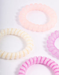 Pink Coil Hair Tie 4-Pack - link has visual effect only