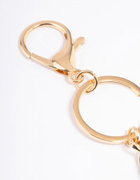 Gold Amethyst Stone Key Ring - link has visual effect only