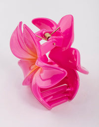 Acrylic Pink Tropical Flower Claw Clip - link has visual effect only