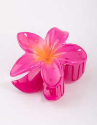 Acrylic Pink Tropical Flower Claw Clip - link has visual effect only