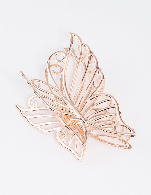 Rose Gold Detailed Butterfly Claw Clip - Lovisa