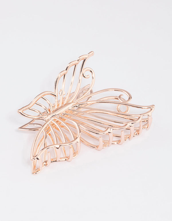 Rose Gold Detailed Butterfly Claw Clip - Lovisa