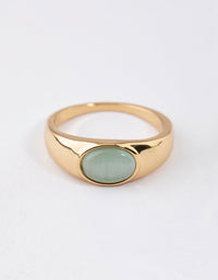 Gold Plated Oval Signet Ring - link has visual effect only