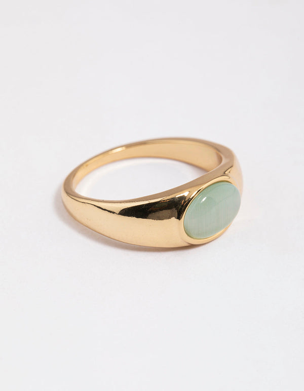 Gold Plated Oval Signet Ring