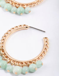 Gold Amazonite Textured Hoop Earrings - link has visual effect only