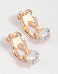 Rose Gold Graduating Diamante Clip On Earrings 5-Pack - link has visual effect only