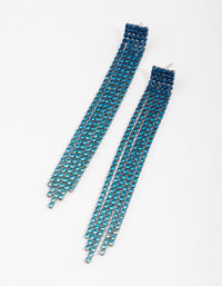 Coated Blue Graduated Colour Cup Chain Drop Earrings - link has visual effect only