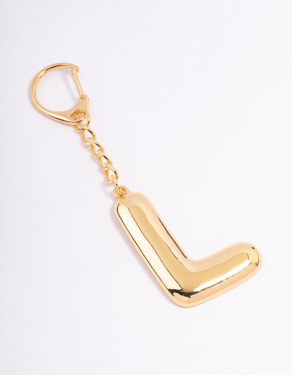 Gold Plated Letter 'L' Initial Key Ring