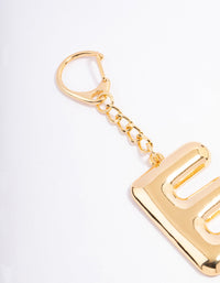 Gold Plated Letter 'E' Initial Key Ring - link has visual effect only