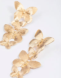 Gold Statement Butterfly Drop Earrings - link has visual effect only