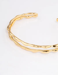 Gold Plated Double Molten Cuff Bangle - link has visual effect only