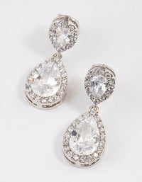 Rhodium Cubic Zirconia Angelina Drop Earrings - link has visual effect only