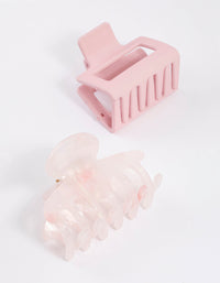 Pink Square Curved Hair Claw Pack - link has visual effect only