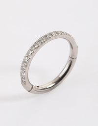 Surgical Steel Fine Pave Band Clicker Ring - link has visual effect only