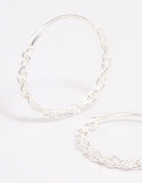 Sterling Silver Chain Hoop Earrings - link has visual effect only