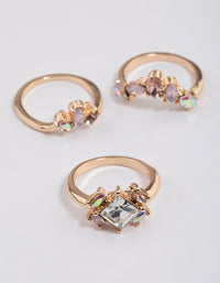 Rose Gold Opal Embellished Ring Pack - link has visual effect only