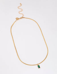 Gold Plated Classic Cubic Zirconia Baguette Necklace - link has visual effect only