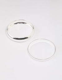 Silver Smooth Thick Bangle Pack - link has visual effect only