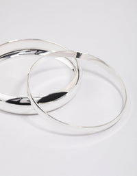 Silver Smooth Thick Bangle Pack - link has visual effect only