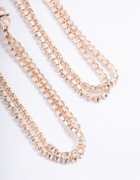 Rose Gold Mini Cupchain Double Loop Earrings - link has visual effect only