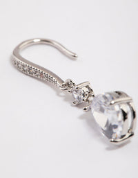 Rhodium Pear Cubic Zirconia Earrings - link has visual effect only