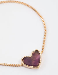 Gold Amethyst Heart Toggle Bracelet - link has visual effect only