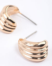 Gold Raked Huggie Earrings & Polishing Set - link has visual effect only