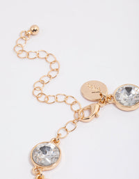 Gold Round Diamante Stone Bracelet - link has visual effect only