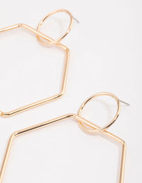 Gold Hexagon Drop Earrings - link has visual effect only