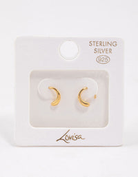 Gold Plated Sterling Silver Calligraphy Hoop Earrings - link has visual effect only