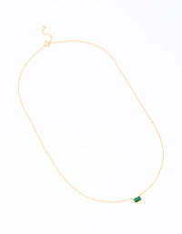 Gold Plated Sterling Silver Horizon Emerald Cut Necklace - link has visual effect only