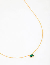 Gold Plated Sterling Silver Horizon Emerald Cut Necklace - link has visual effect only