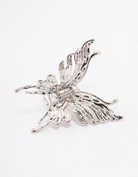 Rhodium Melted Butterfly Hair Claw Clip - link has visual effect only